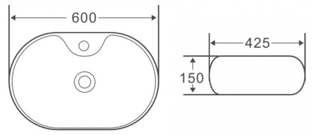 Раковина BelBagno BB1151 накладная 60х42.5х15 см