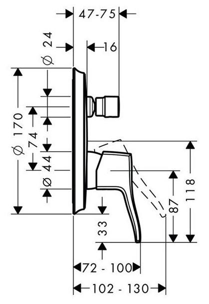 Смеситель для ванны с душем Hansgrohe Metris Classic 31485000