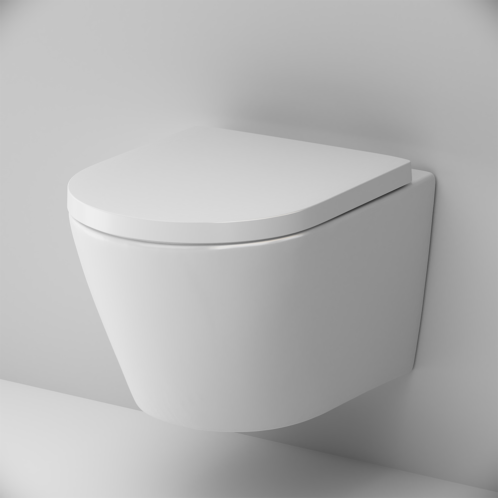 Комплект подвесной безободковый унитаз AM.PM Sense C741701SC белый с сиденьем микролифт безободковый + инсталляция Geberit Duofix 458.124.21.5 с кнопкой, хром глянцевый