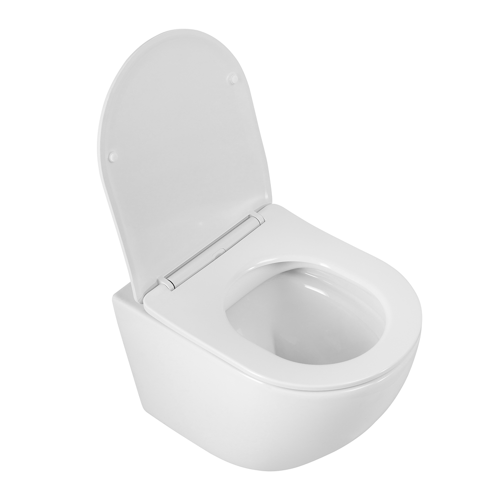 Унитаз подвесной безободковый BelBagno Sfera-R BB046CHR/SC с крышкой-сиденьем микролифт, белый