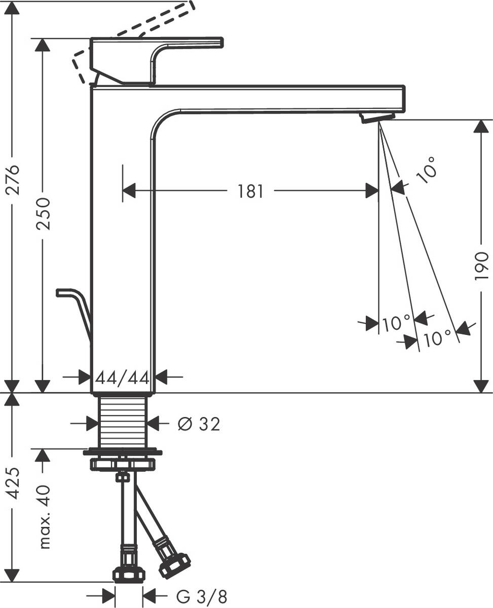 Смеситель Hansgrohe Vernis Shape для раковины 71562000 хром
