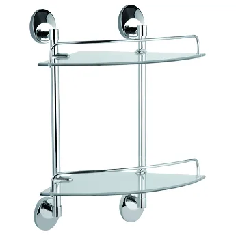 Полка стеклянная HAIBA HB1607-2 2-ярусная, хром