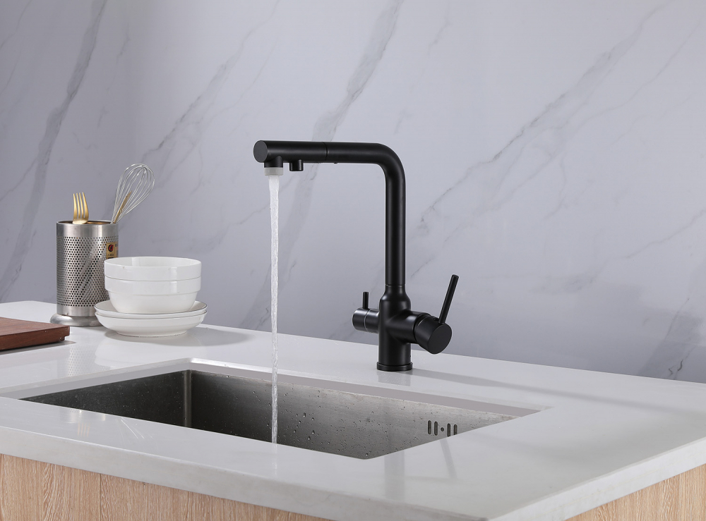 Смеситель для кухонной мойки Abber Emotion AF8814B матовый черный