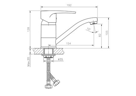 Смеситель для раковины HAIBA HB4565-2, латунь, хром