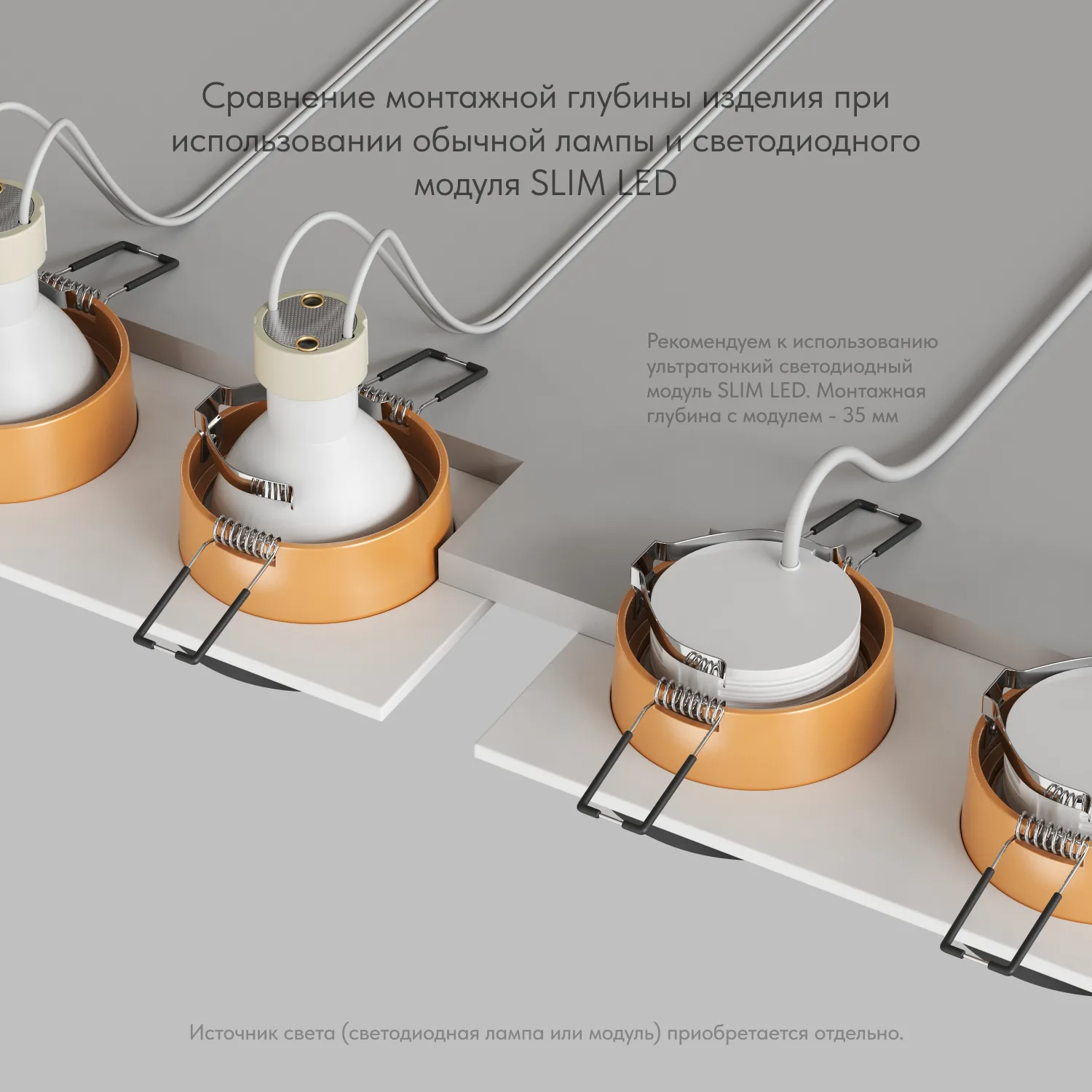 Точечный встраиваемый светильник Denkirs DK2422-GD