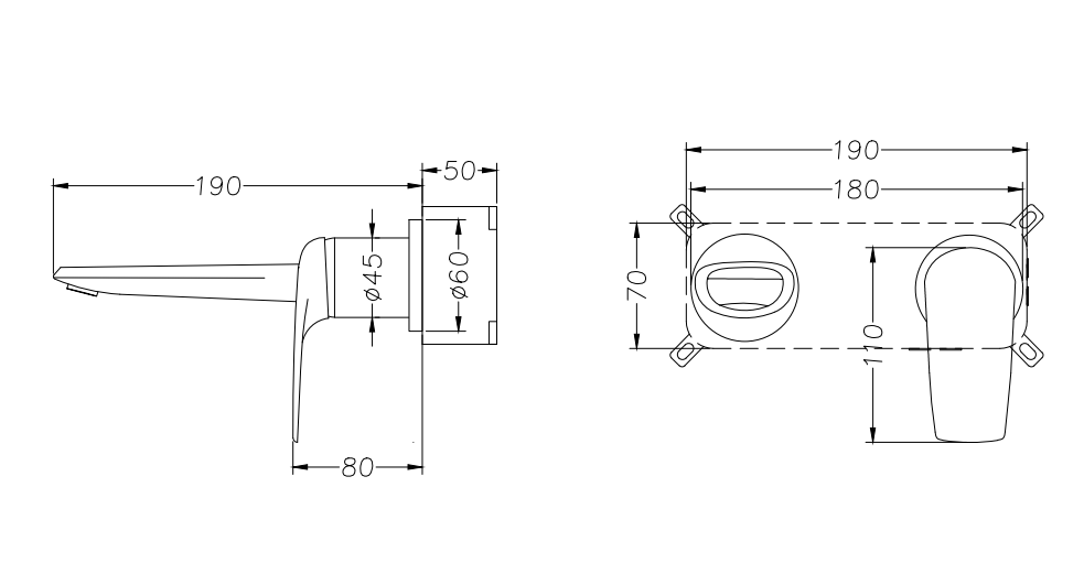 Смеситель для раковины Creto Mare 1.0 MARE-WSM-BK черный матовый