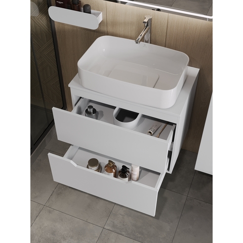 Orange Лайн Li-70TuwMDF+B07-600W тумба с раковиной подвесная 70 см, белый