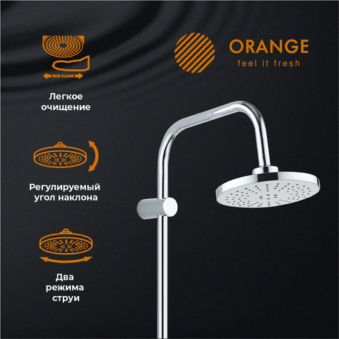 Orange Ирис M41-913cr Душевая система с однорычажным смесителем для ванны/душа, хром