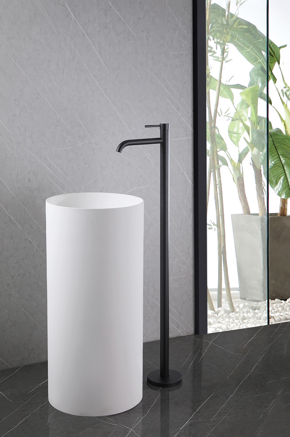 Смеситель для раковины Abber Wasser Kreis AF8140B матовый черный