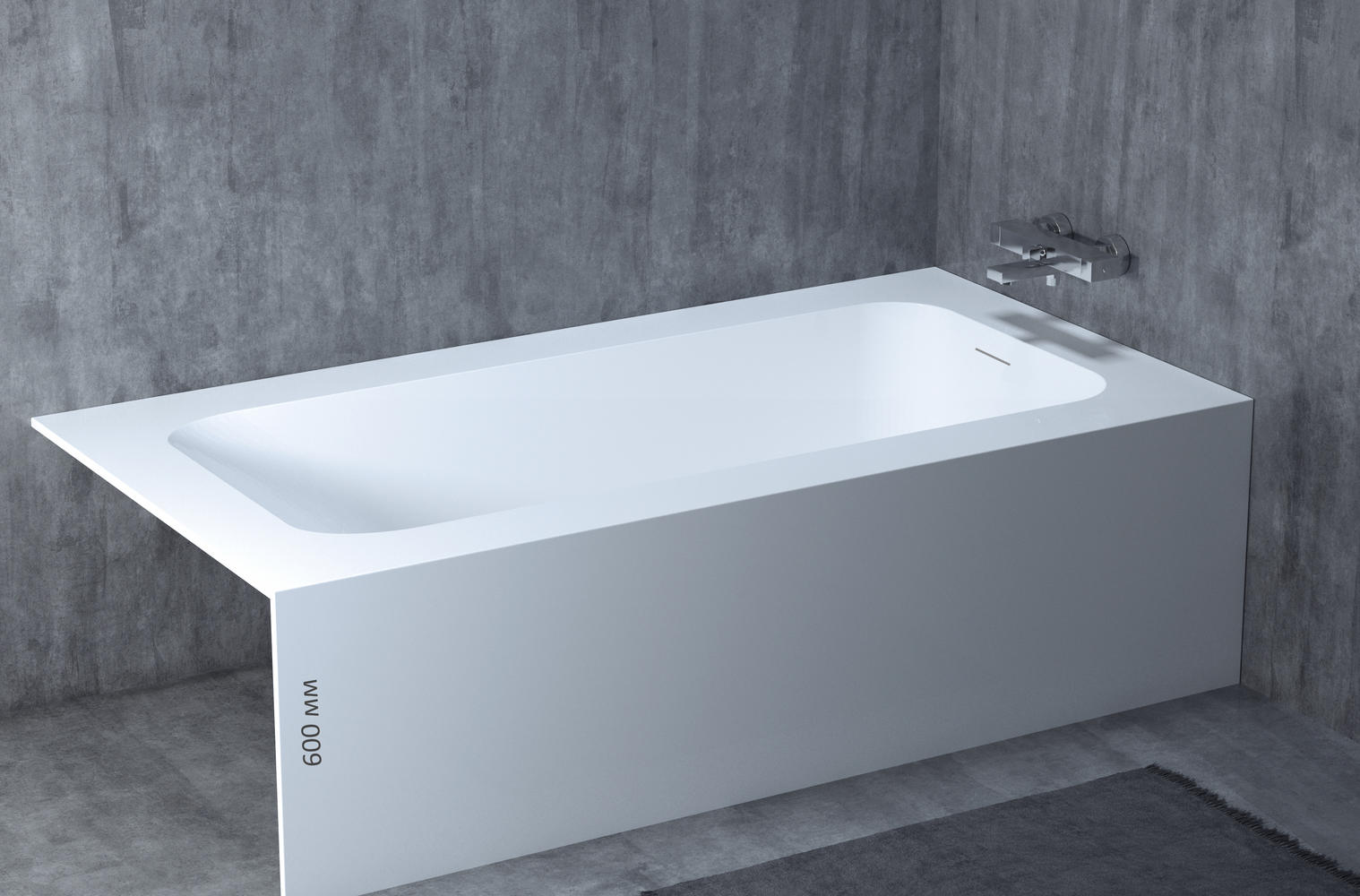 Ванна из искусственного камня S-Stone Salini Orlando 190x100 см матовая 102124M
