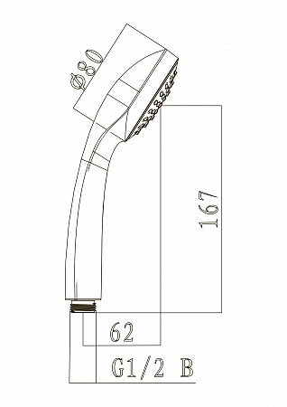 Душевая лейка Lemark LM0211С 1-функциональная, хром