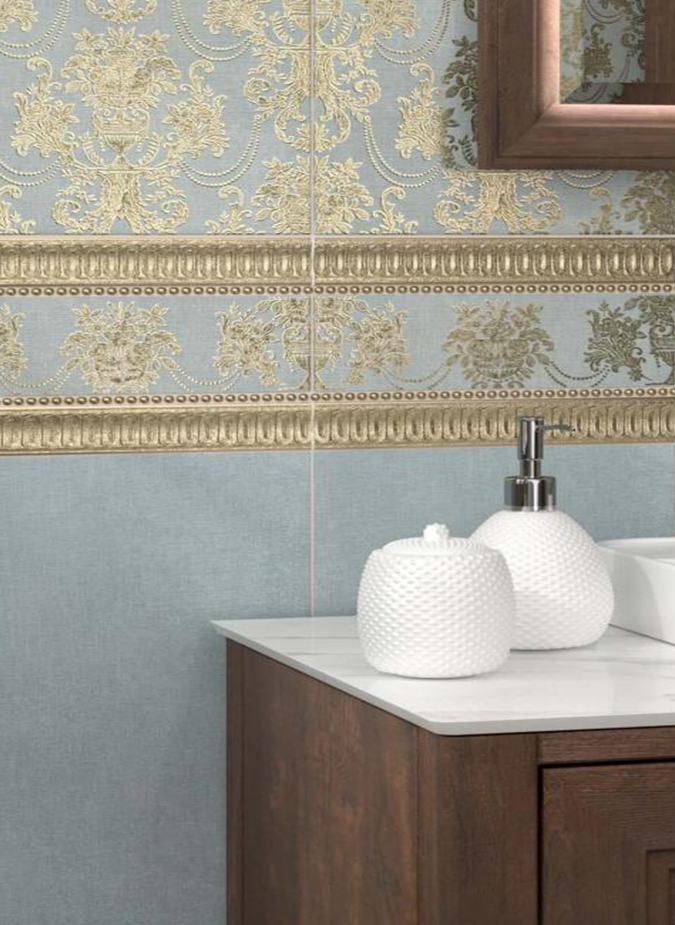 Керамическая плитка Kerama Marazzi Бордюр Борромео золото 4х25
