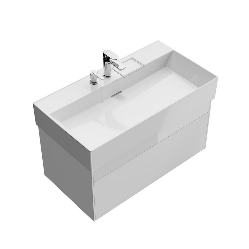 LOG.90.2/WHT Тумба LOGICA подвесная 2 ящика 90 см, белоснежный