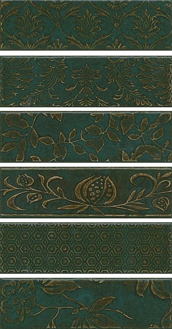 Керамическая плитка Kerama Marazzi Панно Кампьелло зеленый 51x28,5 (6 частей)