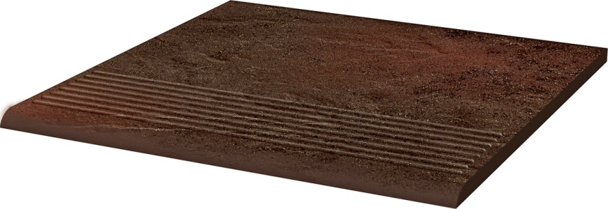 Клинкер Paradyz Ступень простая структурная SEMIR BROWN 30X30 G1