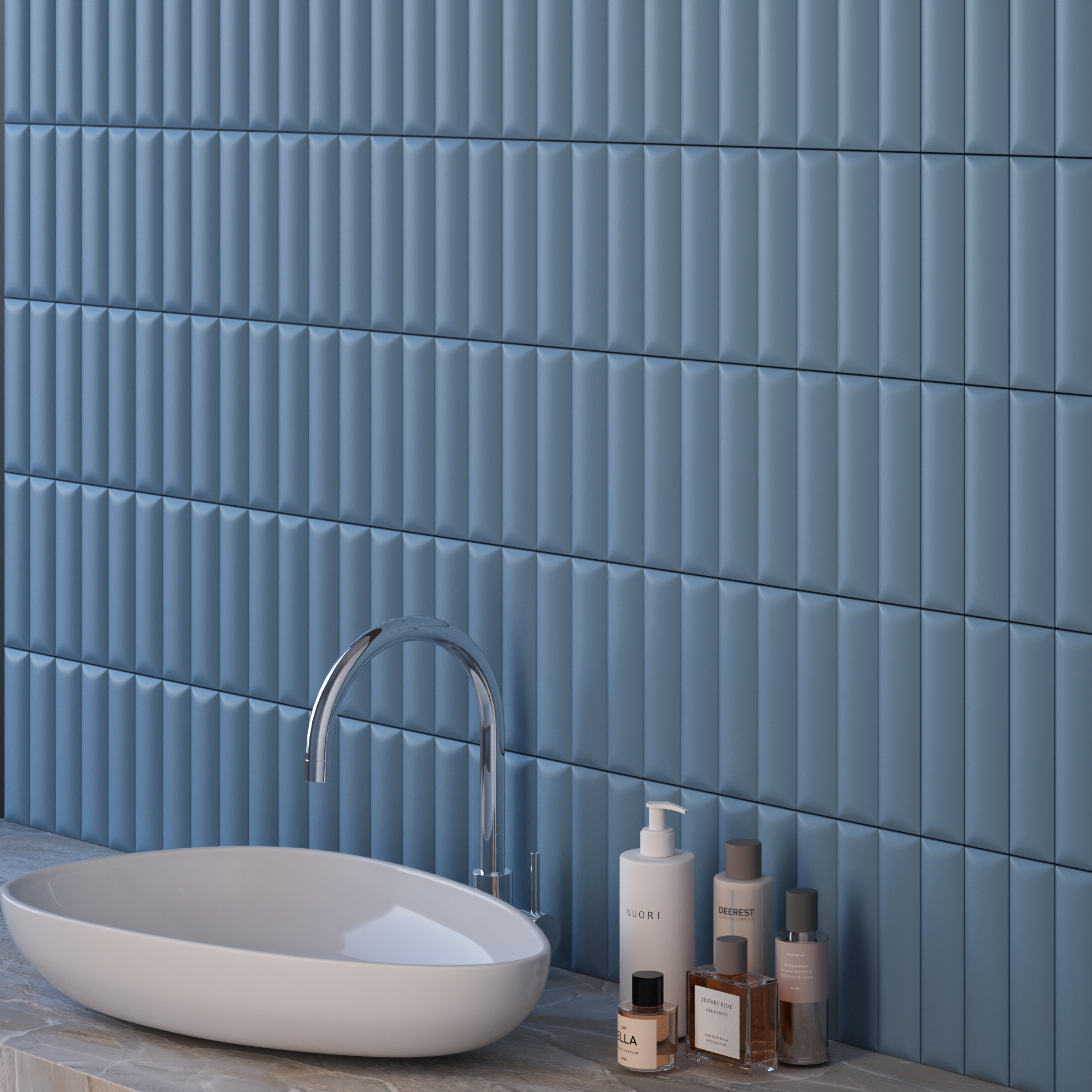 Керамическая плитка Ape Ceramica Плитка Three-D Blue 5х20