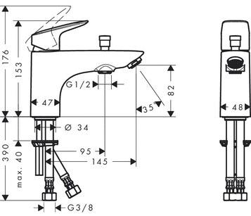 Смеситель на борт ванны Hansgrohe Logis 71312000