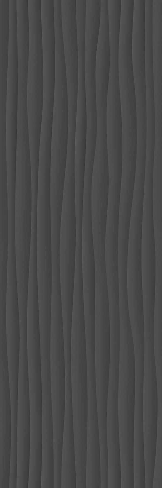 Керамическая плитка Marazzi Italy Плитка Eclettica Anthracite Struttura Wave 3D 40x120