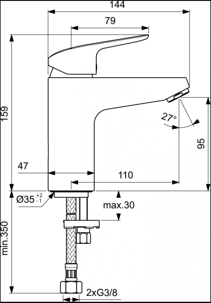 Смеситель для раковины Ideal Standard Ceraflex Grande B1714AA