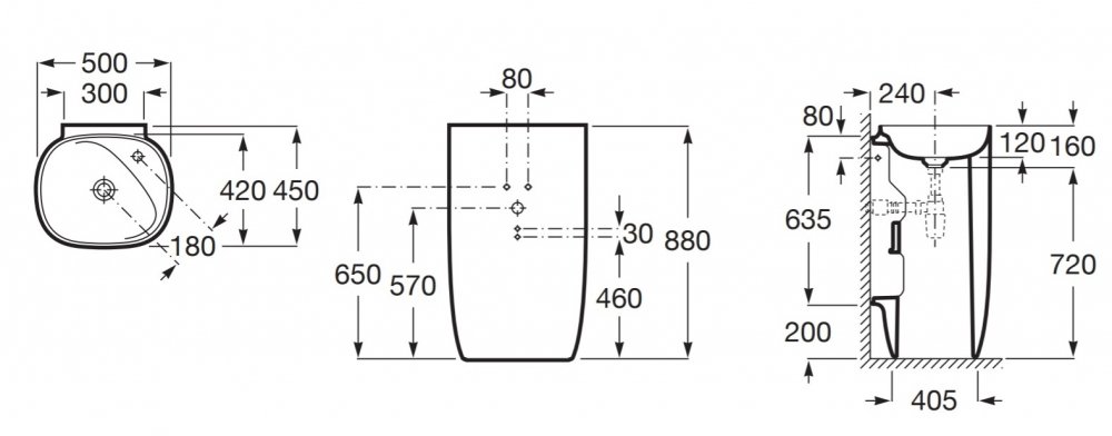 Раковина Roca Beyond 50 см, 3270B0000 белая