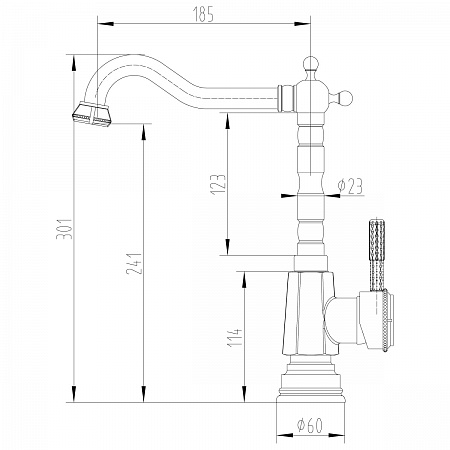 Смеситель Lemark Jasmine LM6605B для кухни с высоким поворотным изливом, бронза