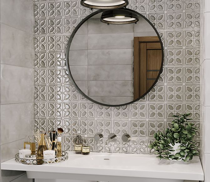 Керамическая плитка Meissen Спецэлемент металлический Metallic глянцевый серебристый 0,5х75