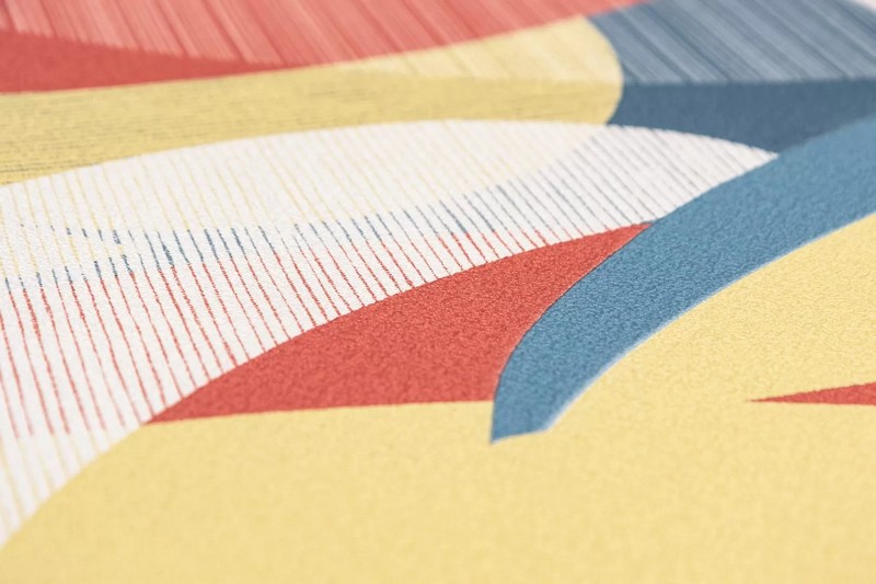 KM8507 Обои виниловые на флизелиновой основе Шафран мотив, разноцветный, синий KЕРАМА МАРАЦЦИ