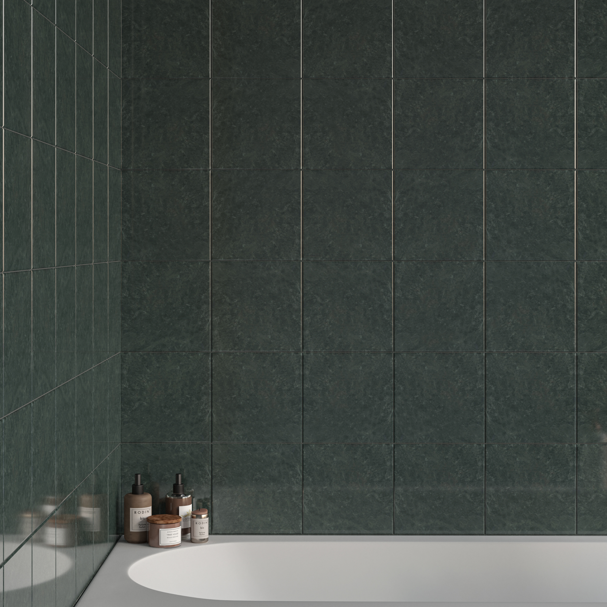 Керамическая плитка Kerama Marazzi Плитка Стемма зеленый темный 20х20