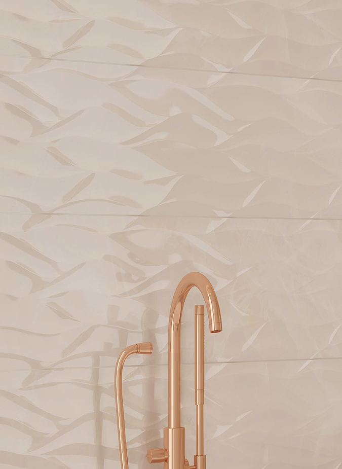 Керамическая плитка Creto Декор Piastra Ivory W M/STR 30х90 R Glossy 1