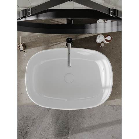 Orange B04-600W раковина накладная санфарфор, белый глянец