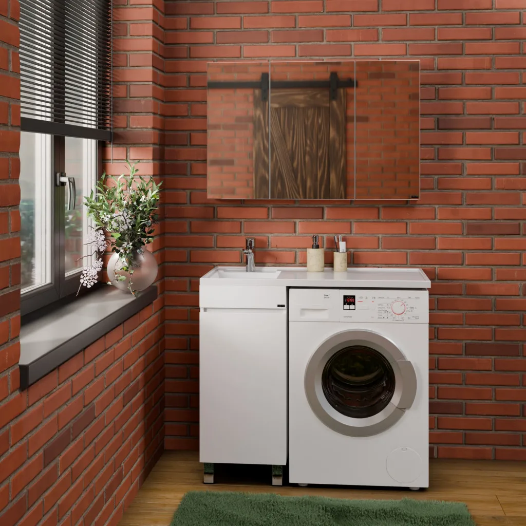 Мебель для ванной Марс 38 напольный с раковиной над стиральной машиной Лидер 100