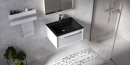 Раковина над стиральной машиной Paola Nero 600 ST Black