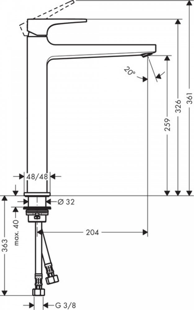 Смеситель Hansgrohe Metropol 32512000 для раковины