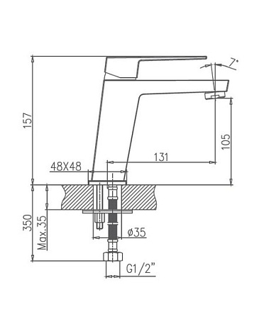Смеситель для раковины HAIBA HB10191, латунь, хром