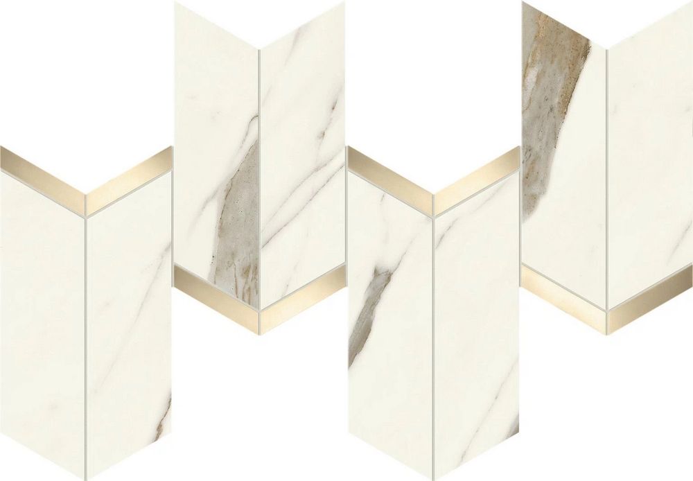 Мозаика Marvel Calacatta Sublime Mosaico Chevron Lappato (AF8X)