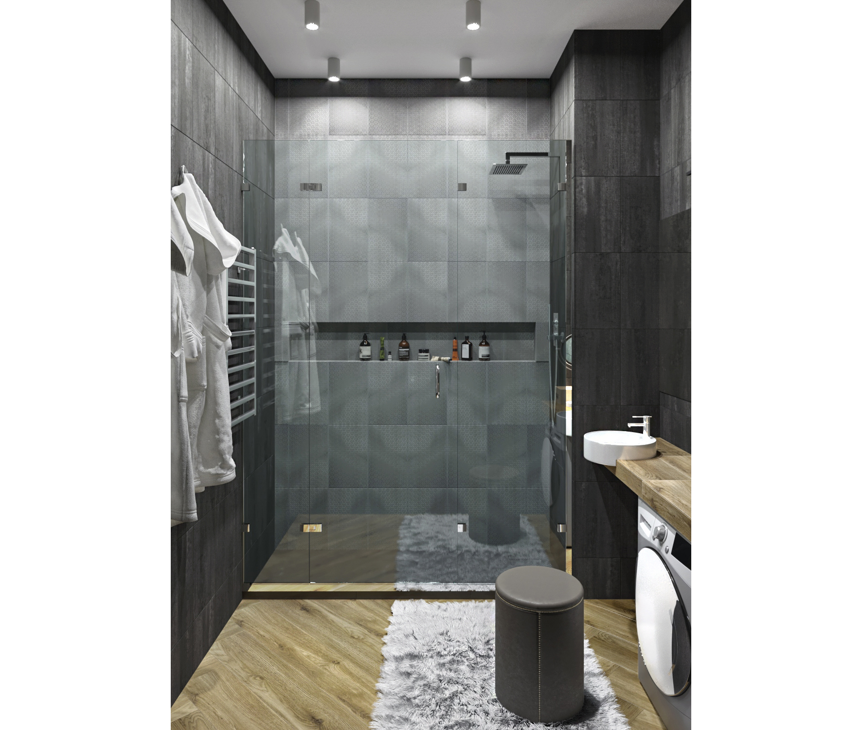 Керамическая плитка Kerama Marazzi Плитка Ломбардиа антрацит 25х40