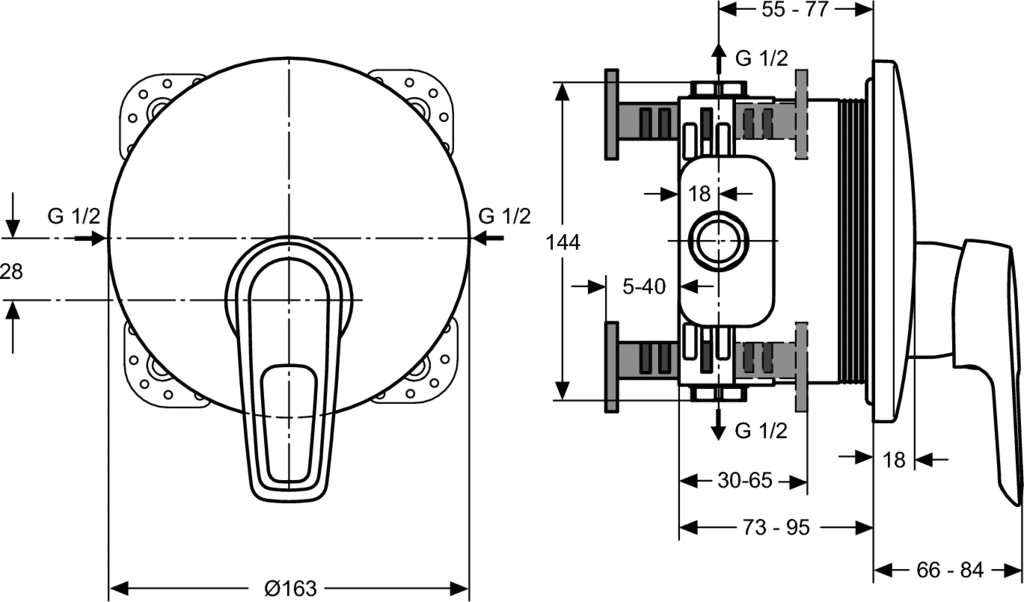 Смеситель Ideal Standard Ceramix Blue для душа A5666AA хром