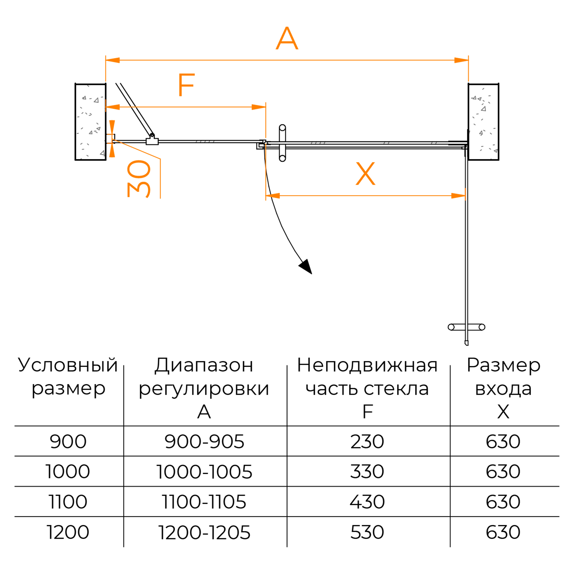 Душевая дверь RGW HO-012B, Прозрачное, 1000