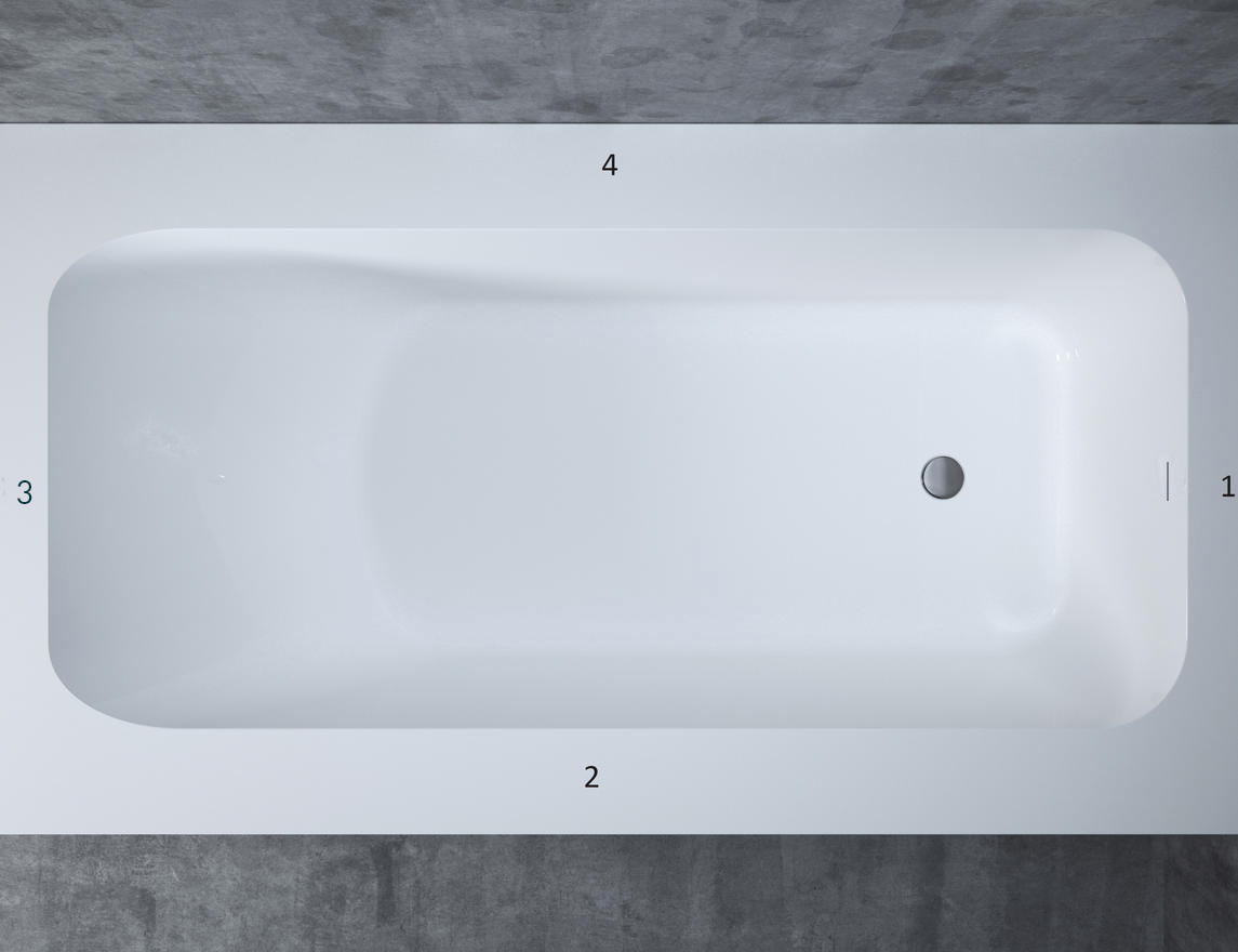 Ванна из искусственного камня S-Stone Salini Orlando 190x100 см матовая 102124M