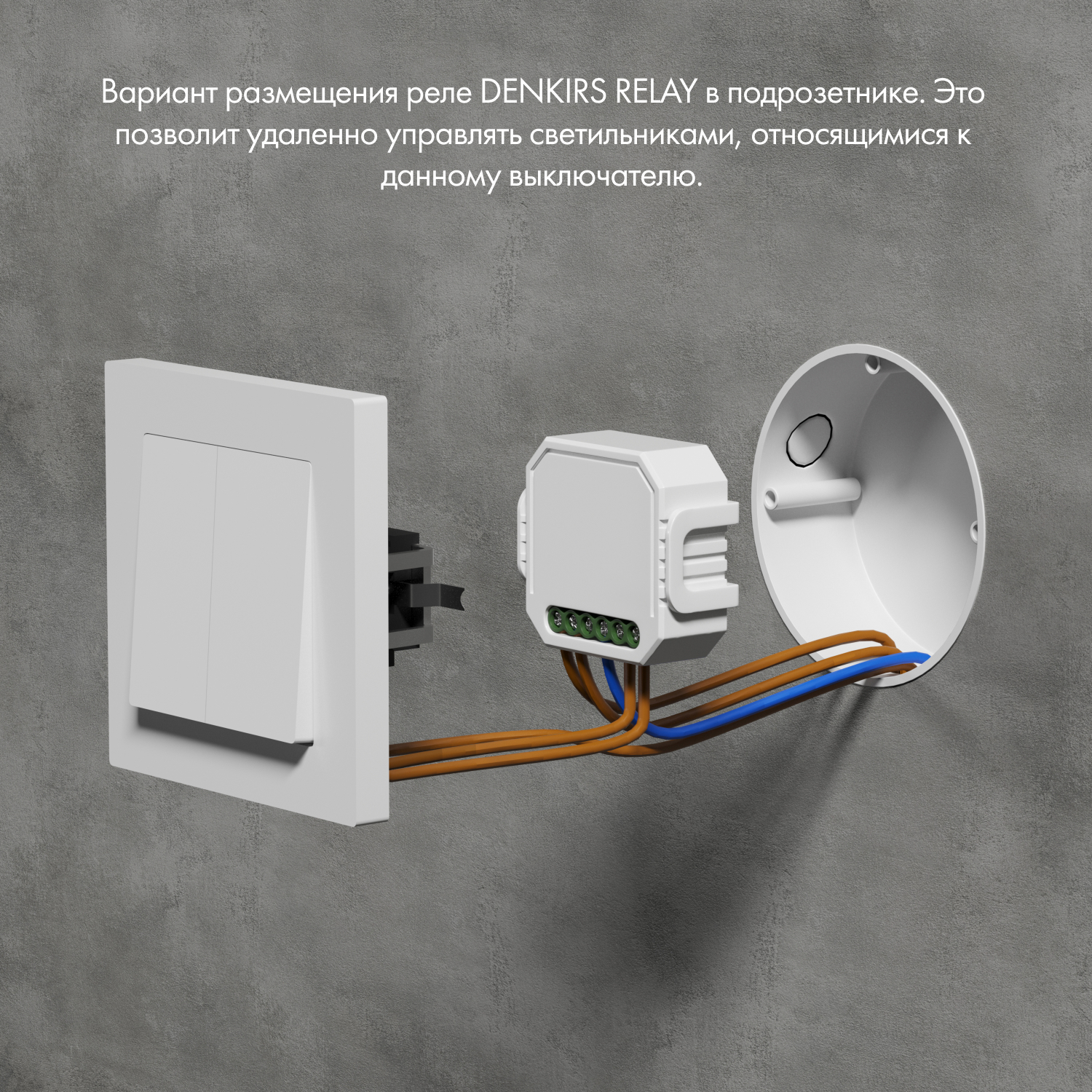 Двухканальное Wi-Fi реле-диммер Denkirs RL1004-DM/1