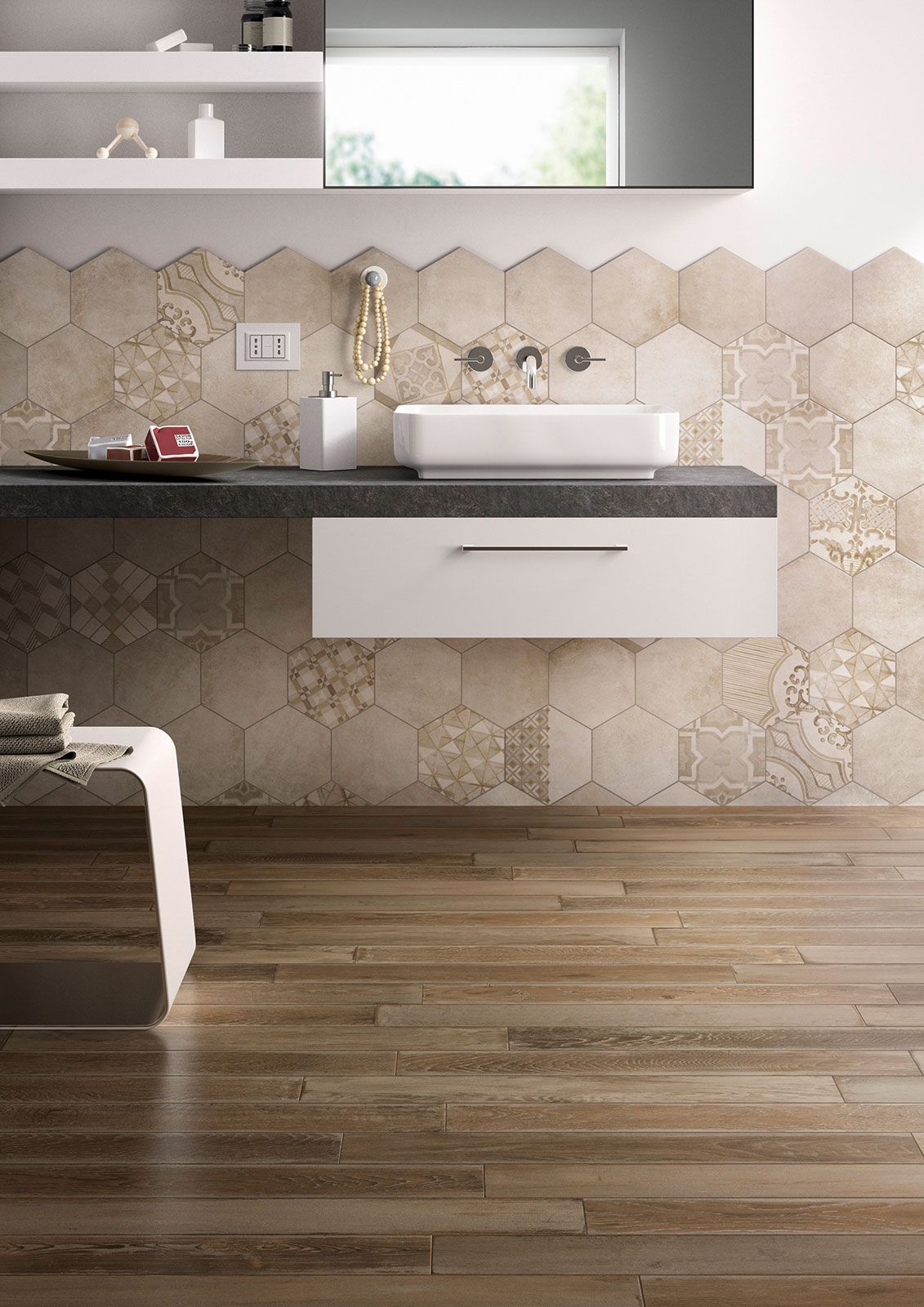 Керамогранит Marazzi Italy Плинтус Batt.Treverkage Grey 5х70