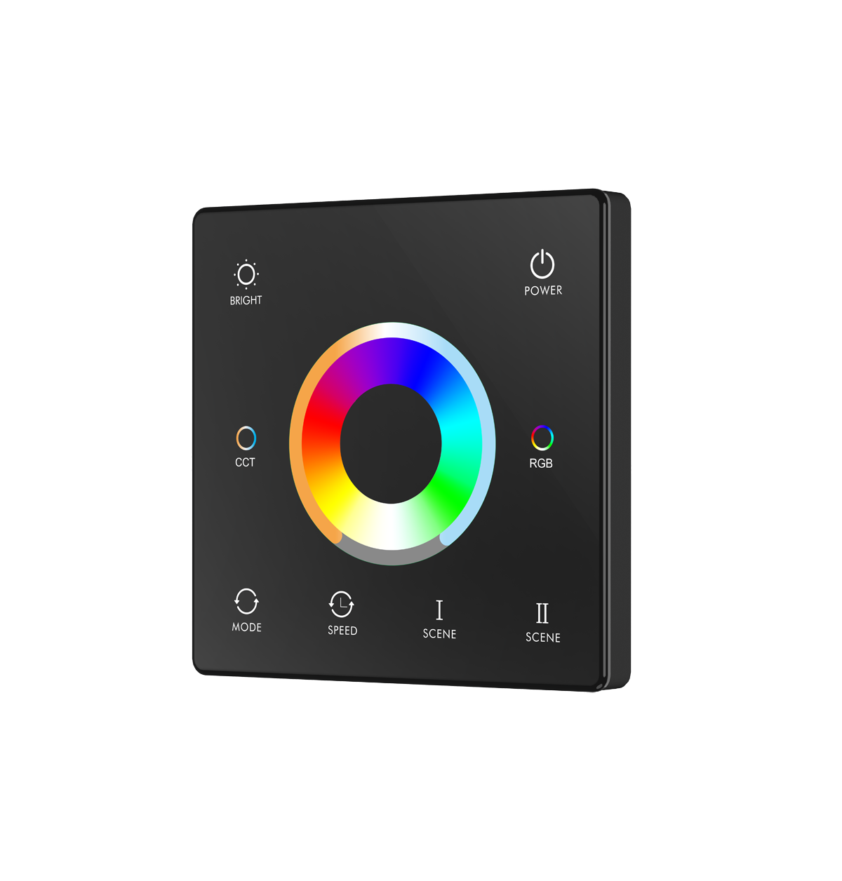 Настенный пульт дистанционного управления RGB+CCT,  1 канал,  зона охвата 30 метров,  цвет черный