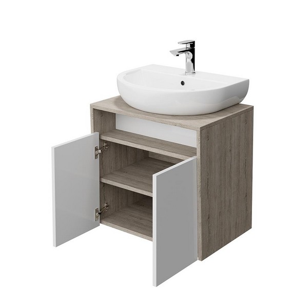 PRO.60.2/WHT Тумба PRO подвесная 2 дверцы 60, белая глянцевая