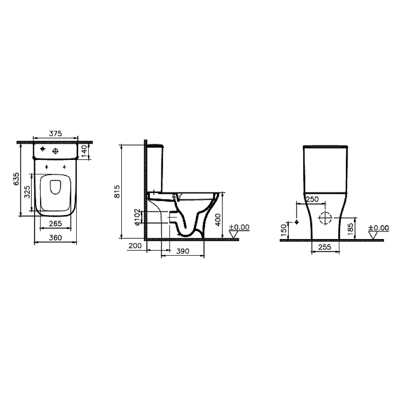 Унитаз-компакт безободковый VitrA Polar 9843B003-7201 с крышкой-сиденьем микролифт, белый