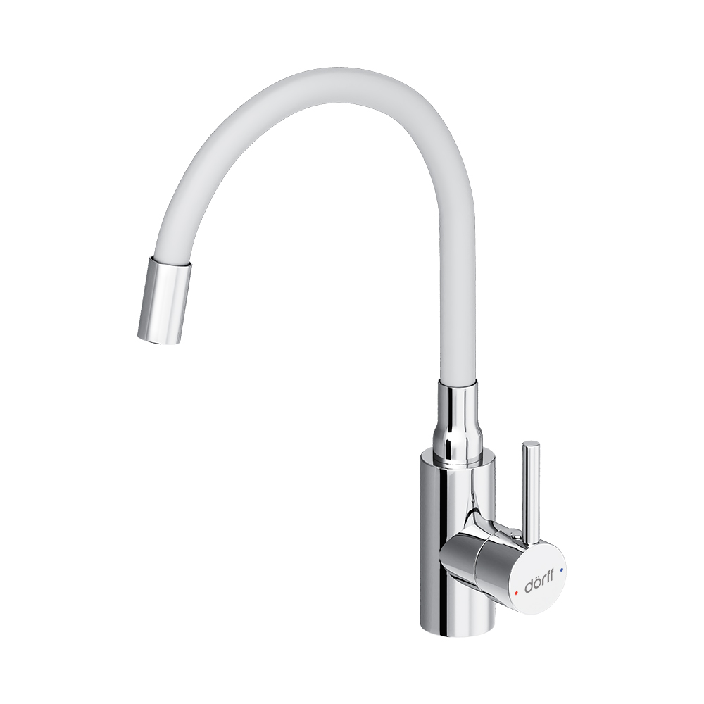 Смеситель для кухонной мойки Dorff Logic D3007633 белый матовый