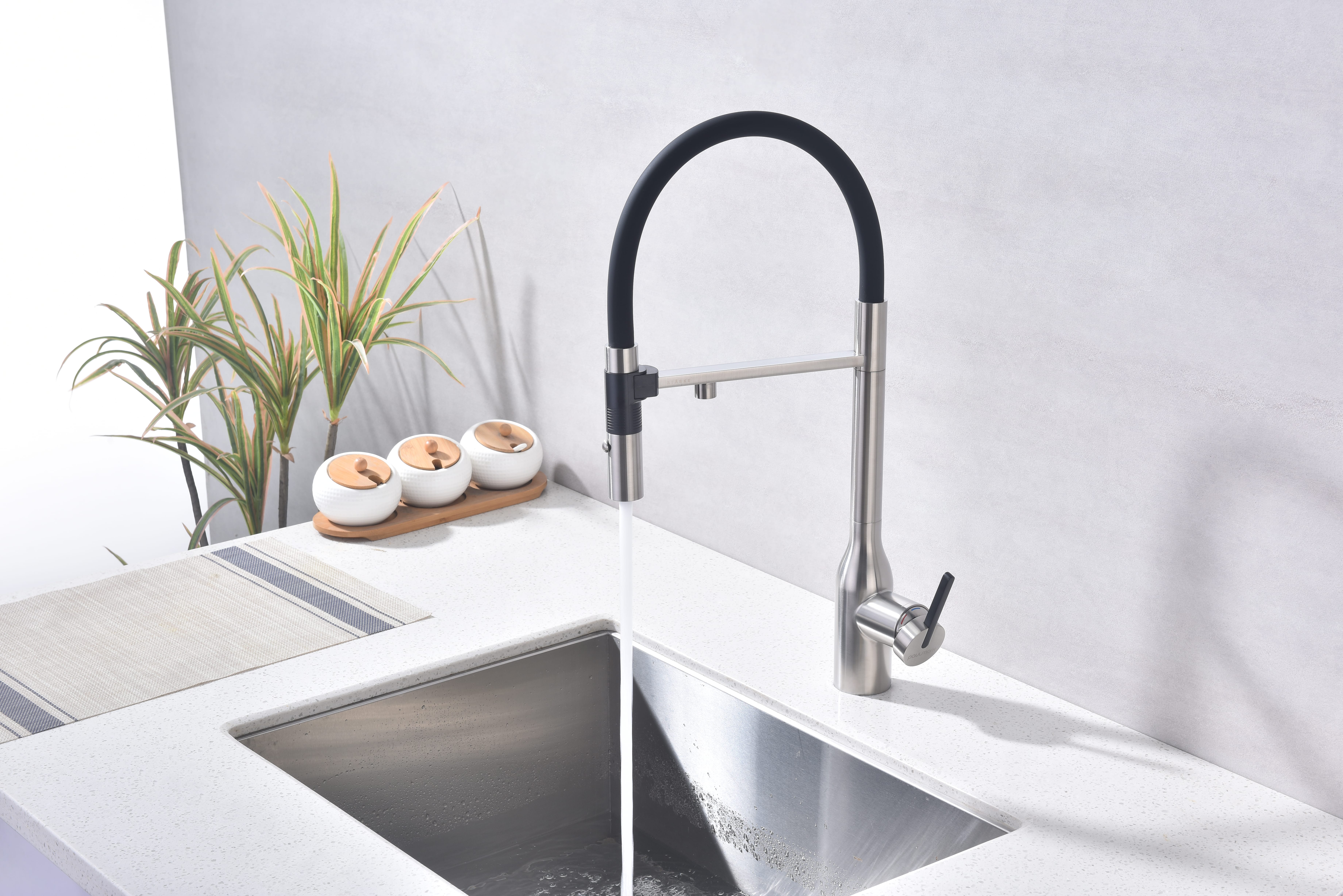 Смеситель для кухонной мойки Paulmark Magneto One Ma213188-BS брашированная сталь
