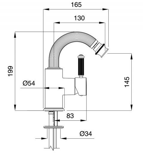 Смеситель Cezares Olimp BSM2 03/24 L для биде