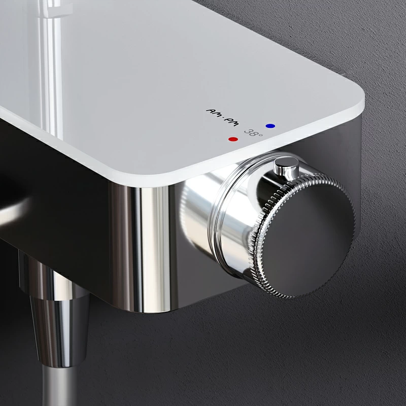Душевая система AM.PM Inspire 2.0 F0750A500 стойка с тропическим душем, термостатом, смесителем, изливом, хром