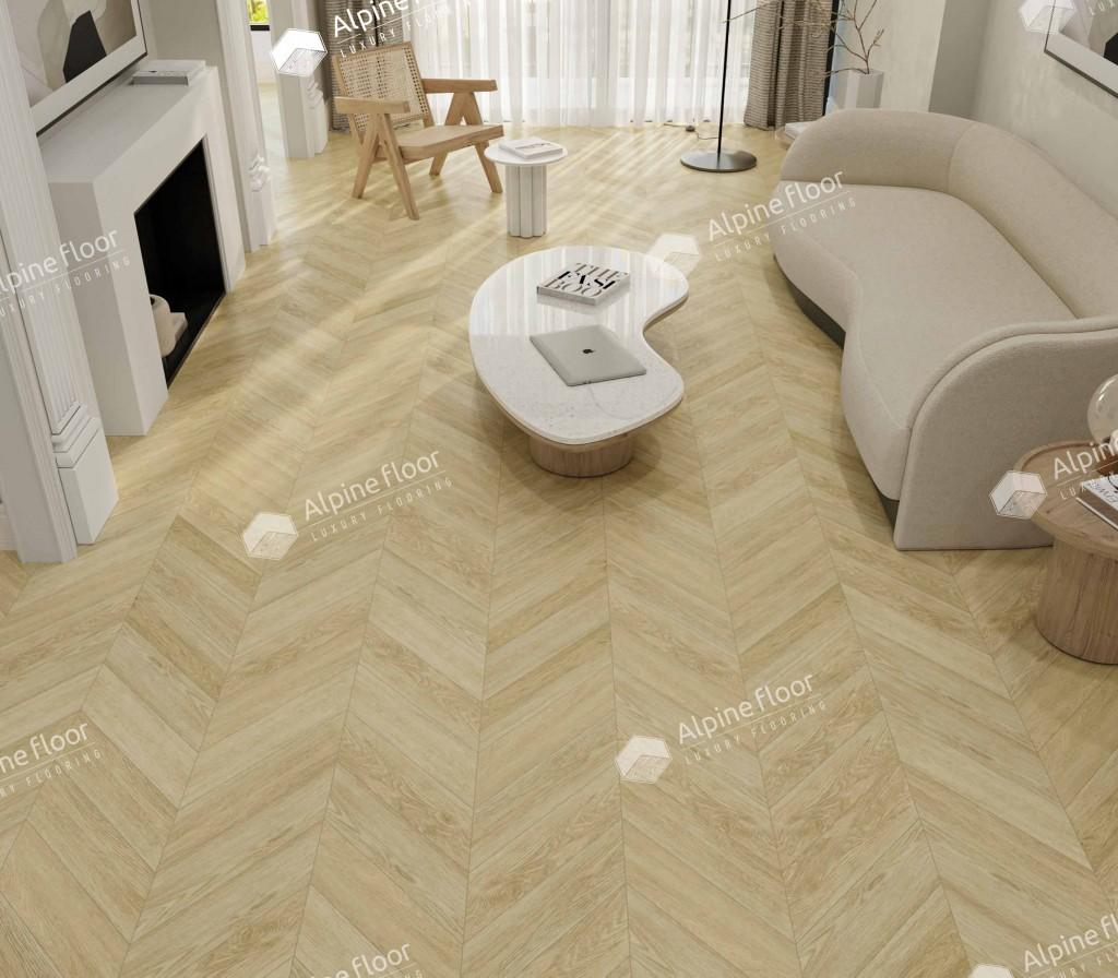 LVT плитка Дуб Ваниль Селект Chevron ECO 20-2
