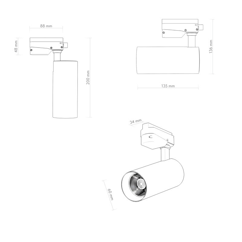 Трековый светильник SOLID KOPER DK6452-BK